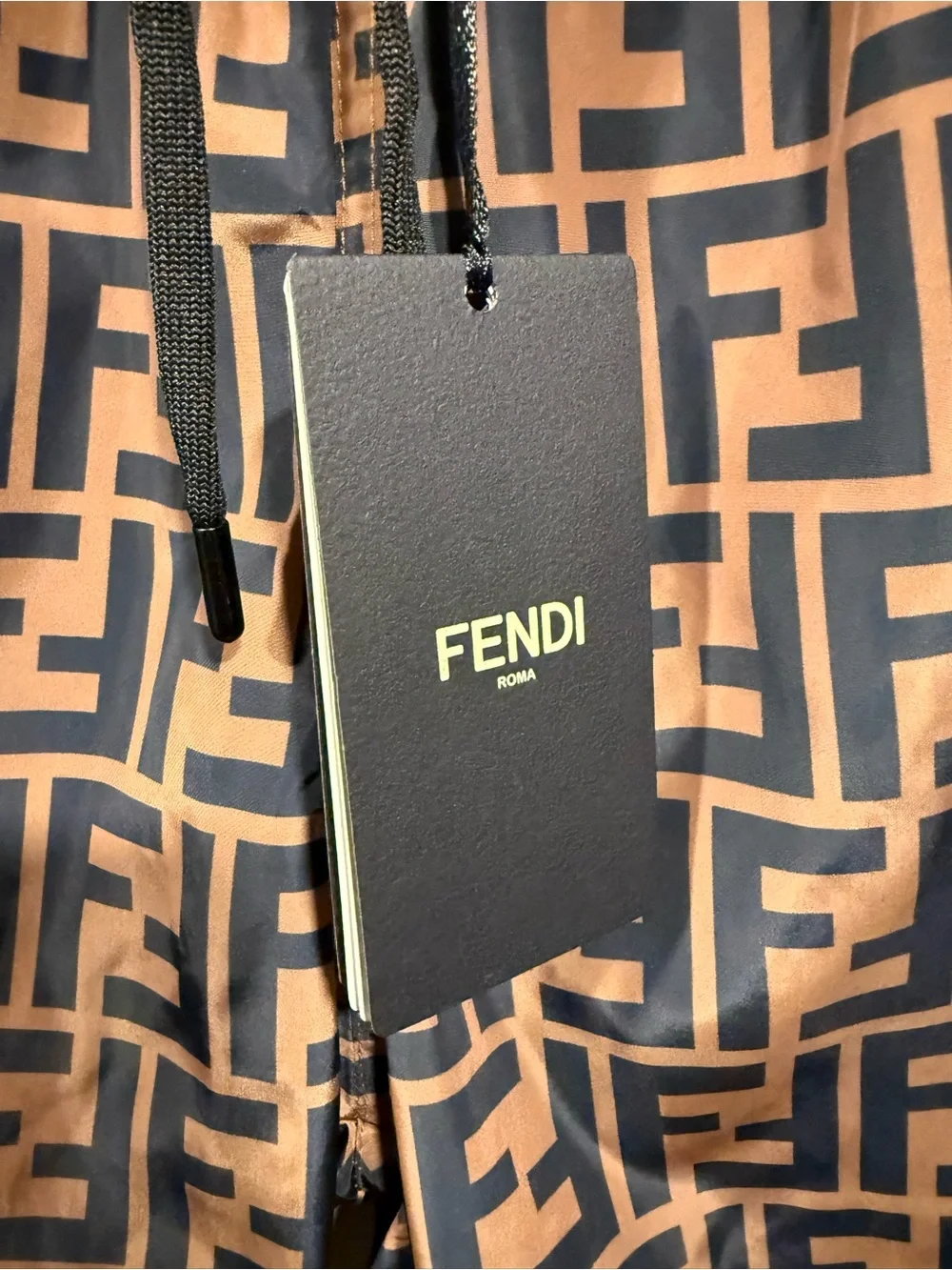 Fendi FF monogram Men’s Brown/Black Logo Swim Shorts